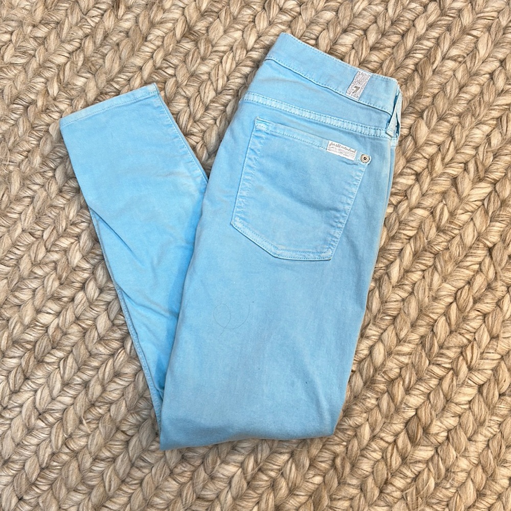 Blue Cropped Skinny Jeans